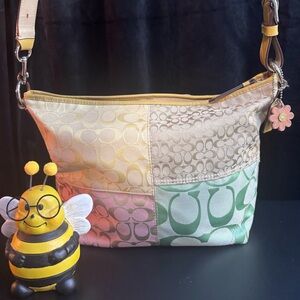 SOLD!!! 
Y2k vintage Coach Multicolor Daisy Patchwork Shoulder Bag